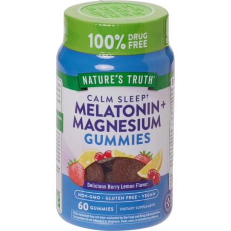 Nature's Truth Calm Sleep Melatonin + Magnesium Vitamins - 60-Count