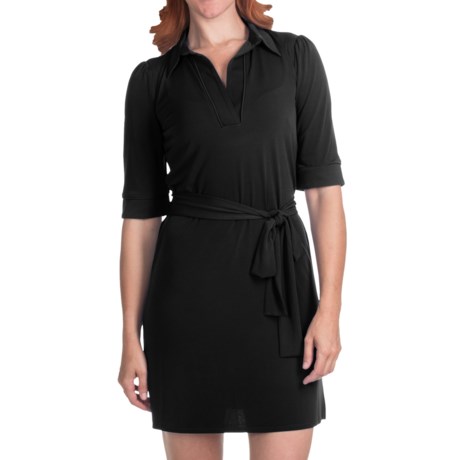 Laundry by Design Matte Jersey Polo Dress - Elbow Sleeve (For Women)