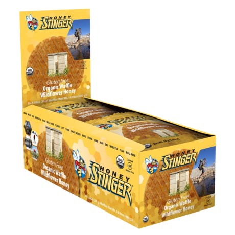 Honey Stinger Gluten Free Organic Wildflower Honey Waffles - Box of 16