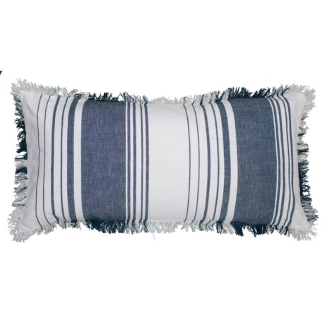 EnVogue Coley Multi Stripe Navy Throw Pillow - 14x28”, Feather Fill