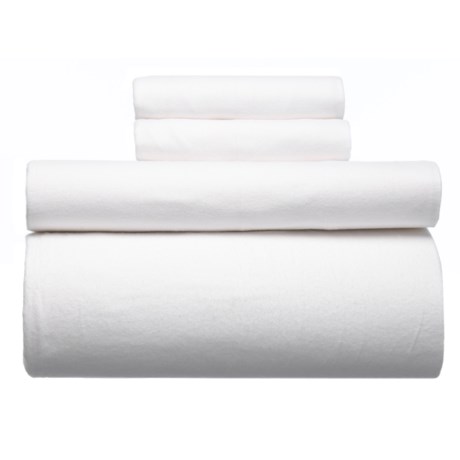 Melange Home White Cotton Flannel Sheet Set - California King