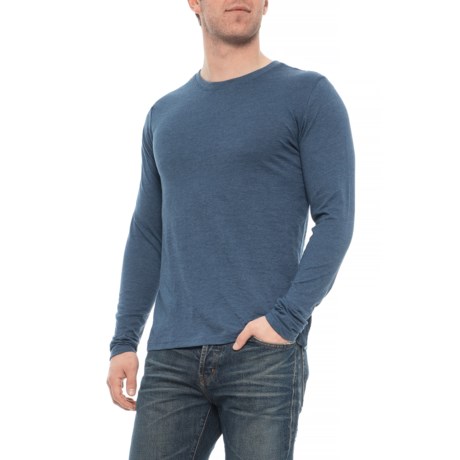 MTL Indigo & Vintage Blue Heather Crew T-Shirt - Long Sleeve (For Men)