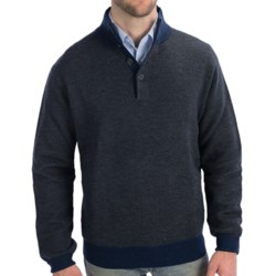 Toscano Button Mock Neck Sweater - Merino Wool-Acrylic (For Men)