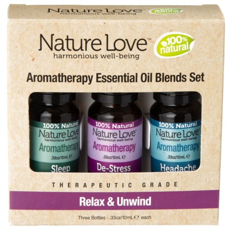 Nature Love Relax and Unwind Aromatherapy Essential Oil Blends - 3-Pack, 10mL Each