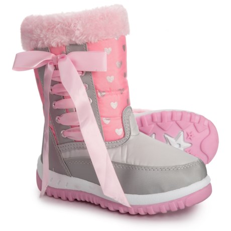 Rugged Bear Heart Prints Snow Boots (For Toddler Girls)