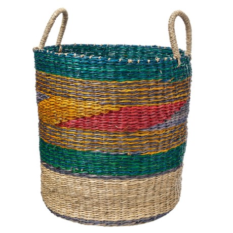 UMA Mosaic Blue Seagrass Basket - Large