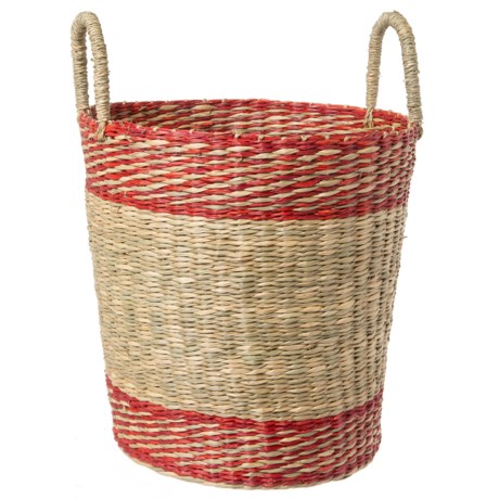 UMA Stripe Seagrass Storage Basket - Small