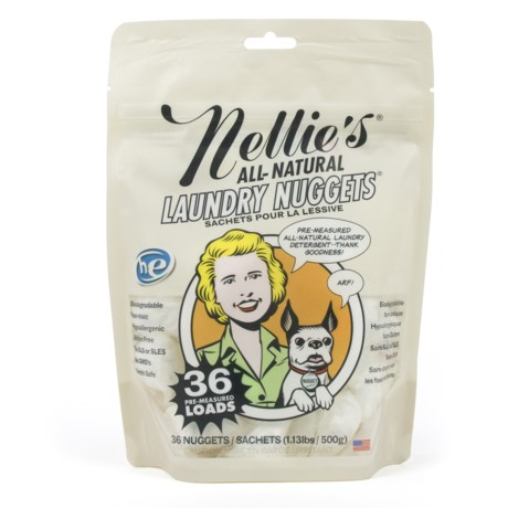 Nellie's All Natural Laundry Nuggets Pouch - 36 Loads