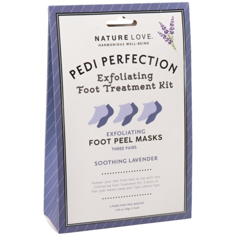 Nature Love Pedi Perfection Lavender Exfoliating Foot Mask - 3-Pack