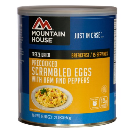 Mountain House Freeze-Dried Scrambled Eggs with Ham and Peppers Meal - 15 Servings