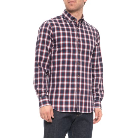 James Tattersall Brushed Windowpane Shirt - Long Sleeve (For Men)
