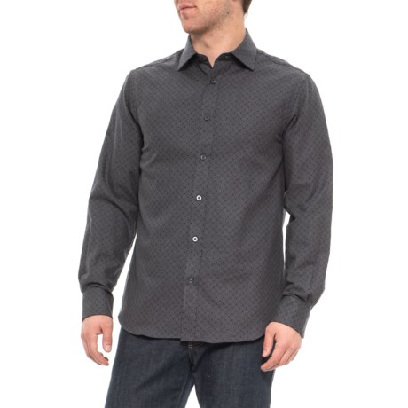 James Tattersall Diagonal Grid Dobby Shirt - Long Sleeve (For Men)