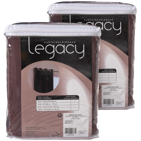 Legacy Aubergine Jubilee Velvet Curtains - Set of 2, 50x84”