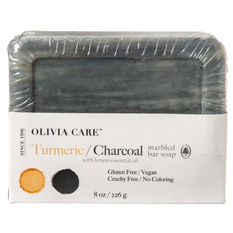 Olivia Care Turmeric + Charcoal Marble Bar Soap - 8 oz.