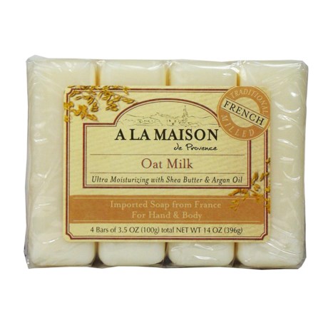 A La Maison Oat Milk Bar Soap - 4 Bars, 3.5 oz. Each