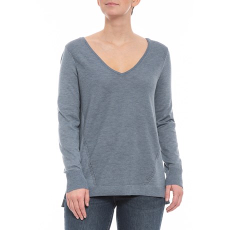 NYDJ Chambray Heather Double V-Neck Sweater (For Women)