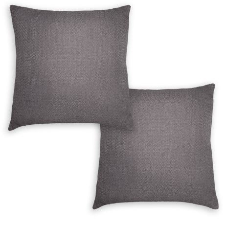 Rodeo Home Linen Look Dark Grey Throw Pillows - 20x20”, Feather Fill, Set of 2