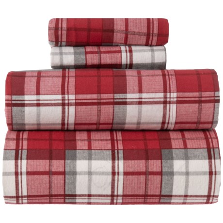 Colin + Justin Red Plaid Flannel Sheet Set - Queen