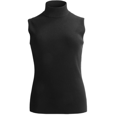 Specially made Ribbed Mock Turtleneck Sweater - Sleeveless (For Plus Size Women)