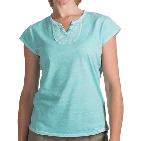 Woolrich First Forks V-Neck Henley Shirt - Short Sleeve (For Women)