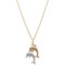 Stanley Creations Double Dolphin Bi-Color Necklace - 10K White and Yellow Gold