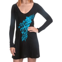 Rock & Roll Cowgirl Embroidered Jersey Dress - Long Sleeve (For Women)