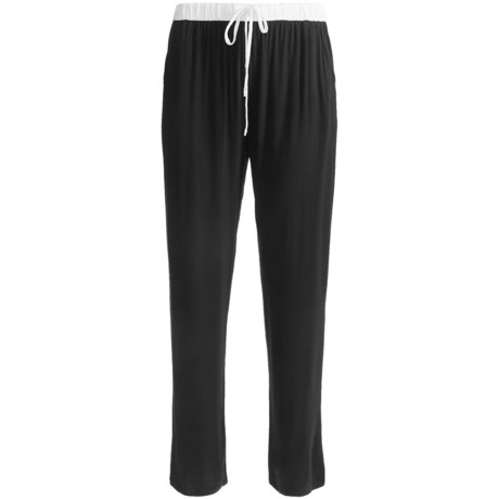 Nicole Miller Contrast Waistband Lounge Pants - Stretch Rayon (For Women)