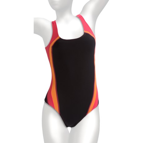 Speedo Quark Splice One-Piece Swimsuit - Pulse Back (For Women)