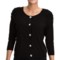 August Silk Ruched Shoulder Cardigan Sweater - 3/4 Sleeve (For Women)