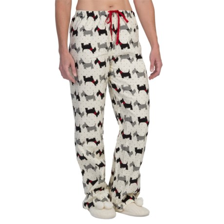 KayAnna Printed Flannel Pajama Bottoms - Cotton (For Women)