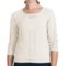 Lilla P Pointelle Cropped Boat Neck Sweater - 5-Gauge, 3/4 Sleeve (For Women)