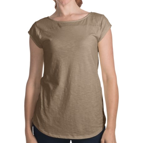 Lilla P Flame Boat Neck Shirt - Pima Cotton Slub, Short Sleeve (For Women)