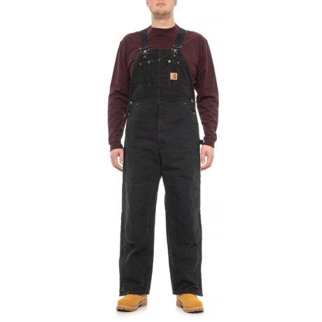 Carhartt R027 Sandstone Bib Overalls - Insulated, Quilt Lined, Factory Seconds (For Big and Tall Men)