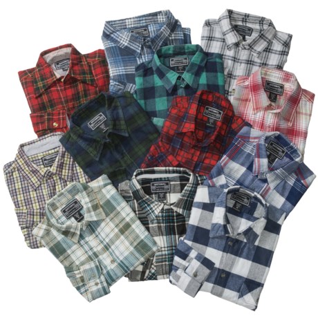 Northwest Blue Flannel Shirts - 3-Pack, Long Sleeve (For Men)