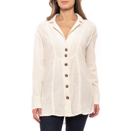 Free People Ivory All About the Feels Shirt - Long Sleeve (For Women)