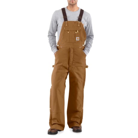 Carhartt Quilt-Lined Zip-to-Thigh Bib Overalls - Insulated, Factory Seconds (For Big and Tall Men)