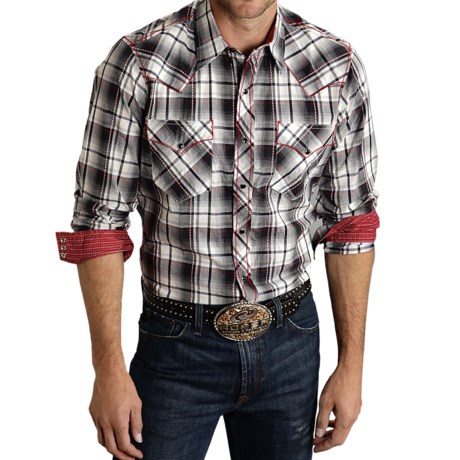Roper Dobby Plaid Western Shirt - Long Sleeve (For Men)