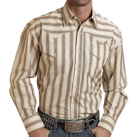 Stetson Dobby Stripe Shirt - Long Sleeve (For Men)
