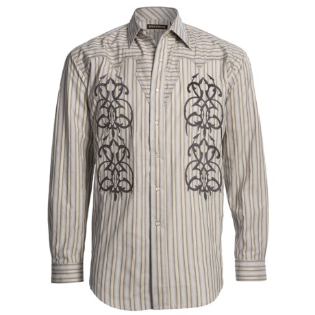 Stetson Satin Stripe Embroidered Shirt - Snap Front, Long Sleeve (For Men)
