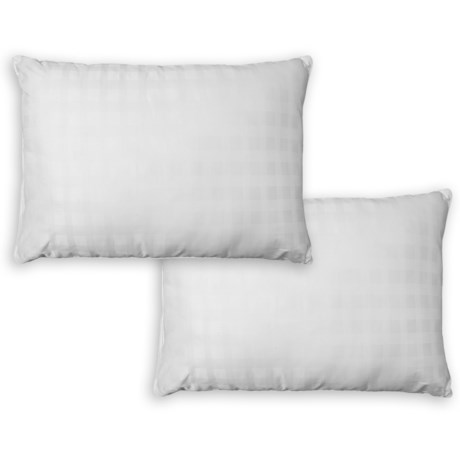 PrimaLoft Woven Plaid Pillows - Jumbo, 300TC, 2-Pack, White
