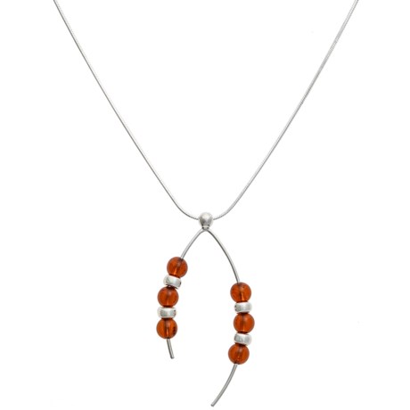 Vessel Amber Wishbone Necklace - Sterling Silver
