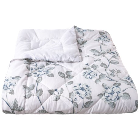 Keara Collection Pewter Floral Vines Down-Alternative Blanket - Full-Queen