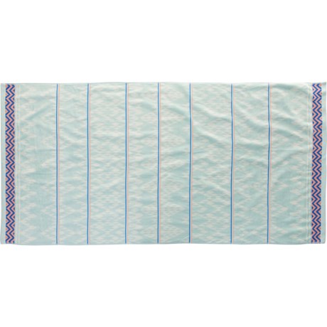 Caro Home Yarn-Dyed Velour Beach Towel - 440 gsm, 36x68”, Saratoga Seaglass