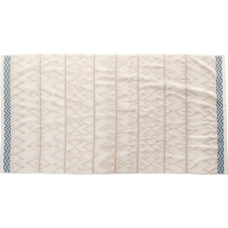 Caro Home Yarn-Dyed Velour Beach Towel - 440 gsm, 36x68”, Ivory