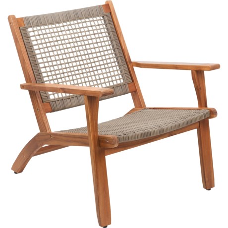 Hand Crafted in Vietnam Outdoor Acacia Wood Accent Chair - 30.5x31x22.5”