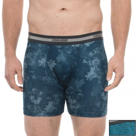 CoolKeep Pacific Blue Space-Dye-Teal Pollock Knit Boxer Briefs - 2-Pack (For Men)