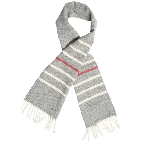 Faribault Woolen Mill Co . Thin Stripe Scarf - Merino Wool, 60” (For Men and Women)