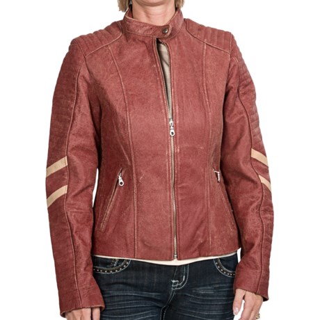 Scully Motorcycle Jacket - Sanded Calfskin (For Women)