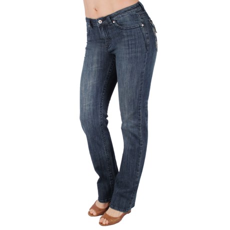 Ethyl Embellished Leaf Jeans - Bootcut (For Women)