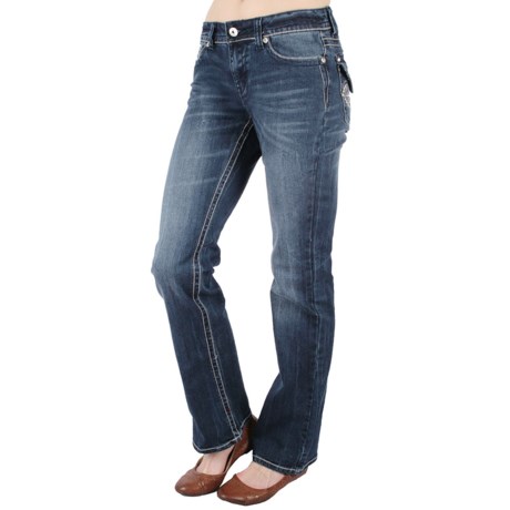 Zenim Embellished Flower Jeans - Mid Rise, Bootcut (For Women)